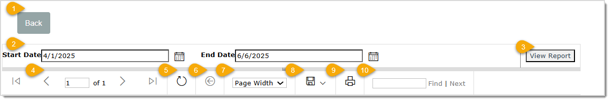 Image displaying the fields to generate store reports.