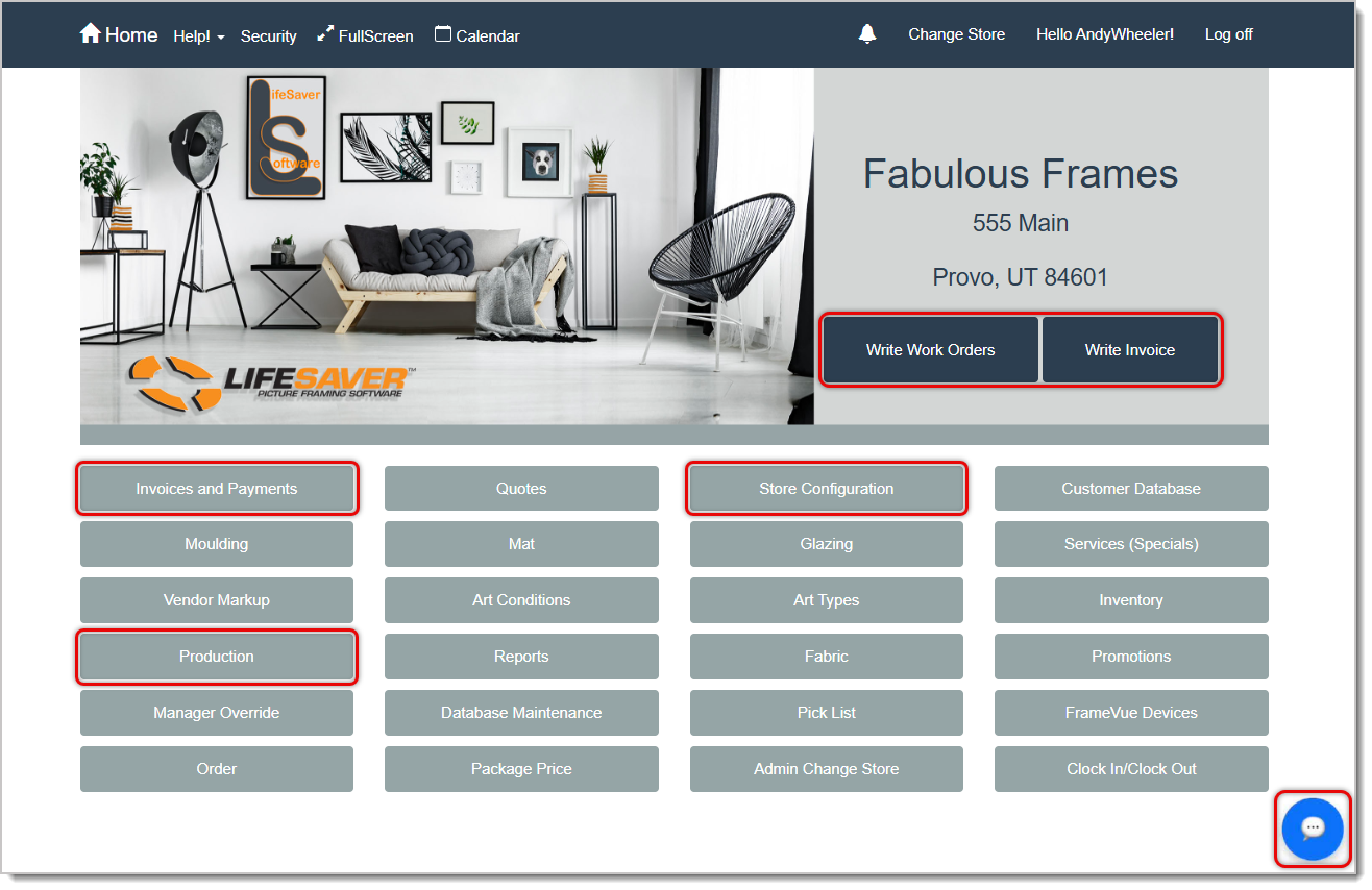 Image of the LifeSaver system Home page with areas utilizing the SMS Messaging Assistant highlighted.