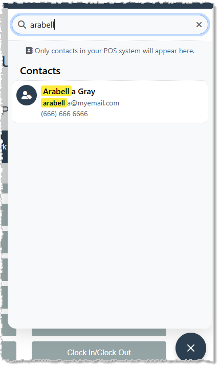 Image showing the customer search in the Messenger Widget of the LifeSaver software system.
