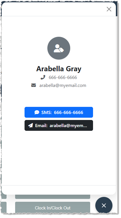 Image showing the contact screen of the Messenger Assistant in the LifeSaver software system.
