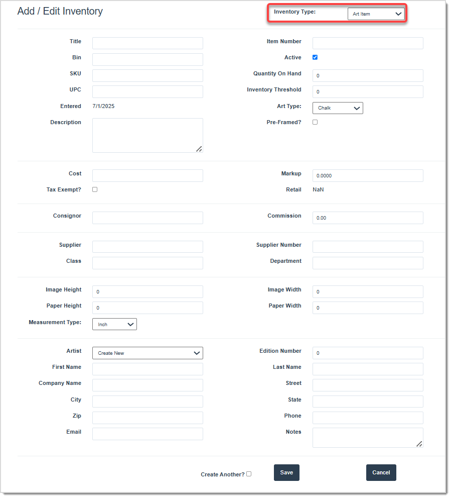 Image displaying the Add / Edit Inventory page of the LifeSaver system with key features highlighted.