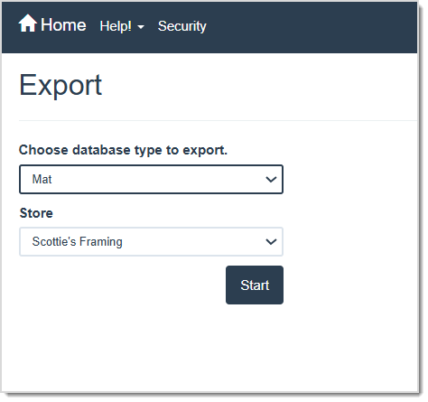 Image displaying the Export page of the LifeSaver system.