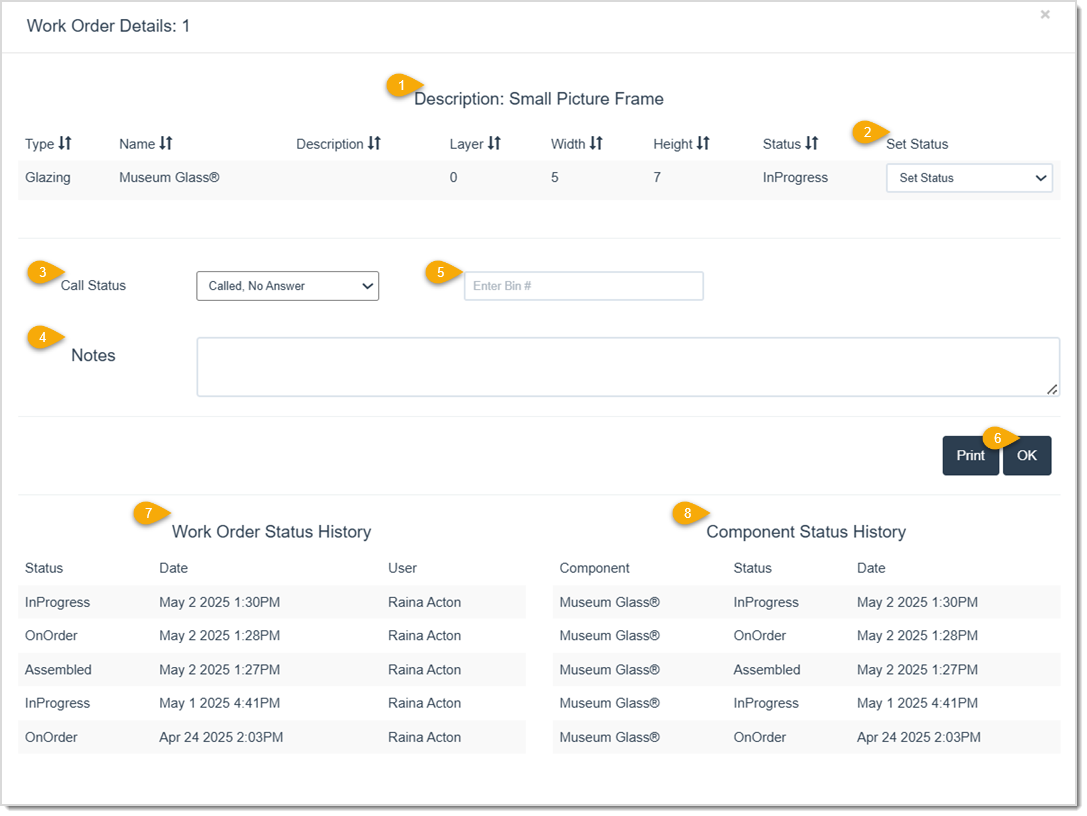 Image displaying the Work Order Details window.