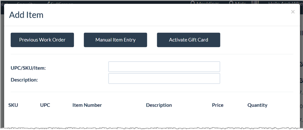 Image showing the Add Item window from an Invoice in the LifeSaver system.