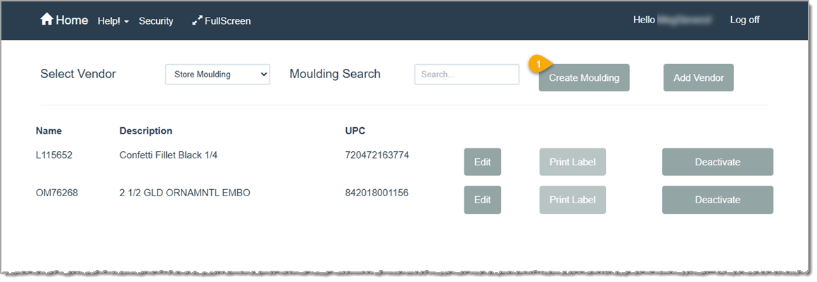 Image highlighting the Create Moulding button used to create a from-scratch Store Moulding in the LifeSaver software.
