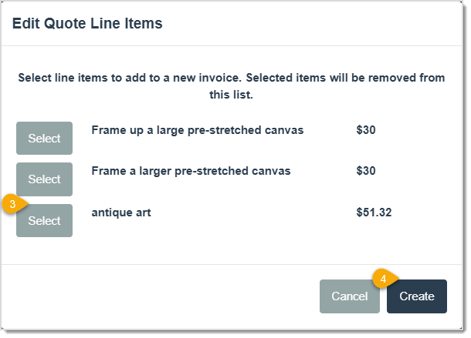 Image showing how to add another work order and start an invoice from a quote in LifeSaver.