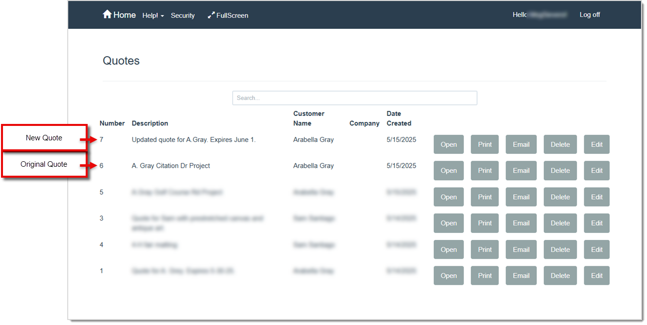 Image showing the original quote and the new quote.