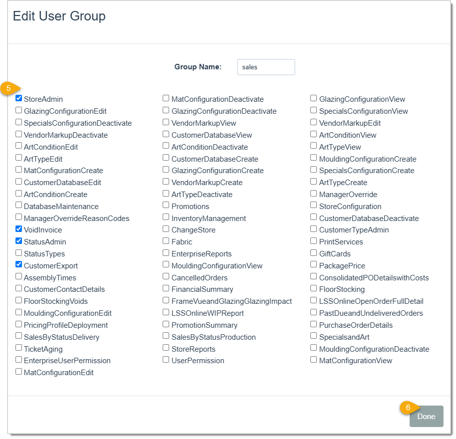 Image displaying the Edit User Group window of the LifeSaver software.