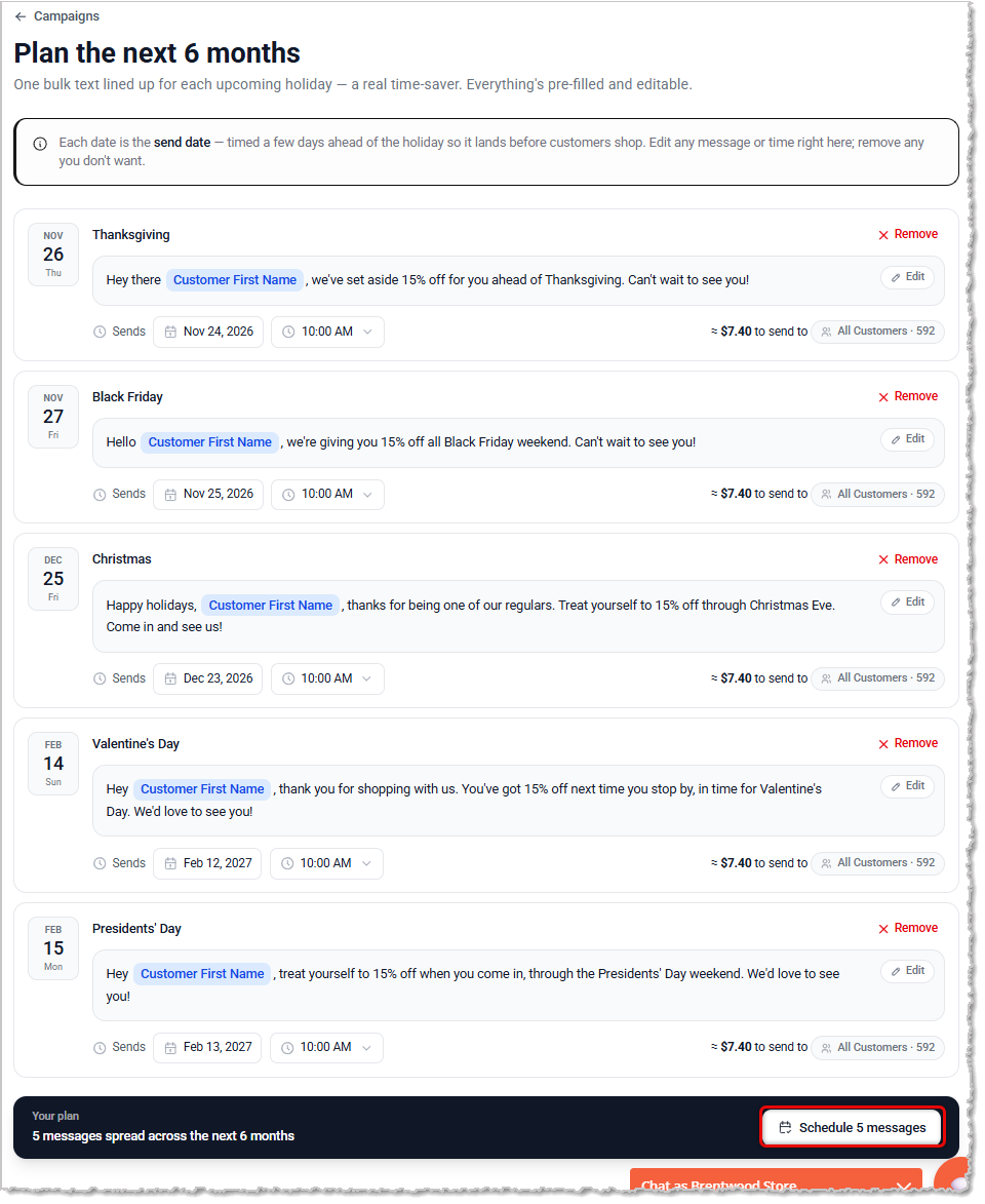 Image showing the Starter Campaigns page in the LifeSaver Software system.