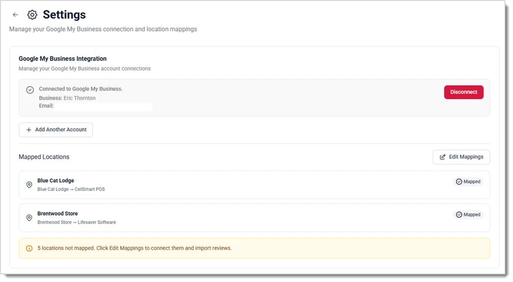 Image showing Settings page for Reputation Management in the LifeSaver Software system.